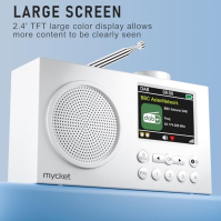 Mycket DAB rádio přenosné, digitální rádio DAB Plus s Bluetooth, FM rádio s dobíjením přes USB, malé rádio napájené z baterie, d